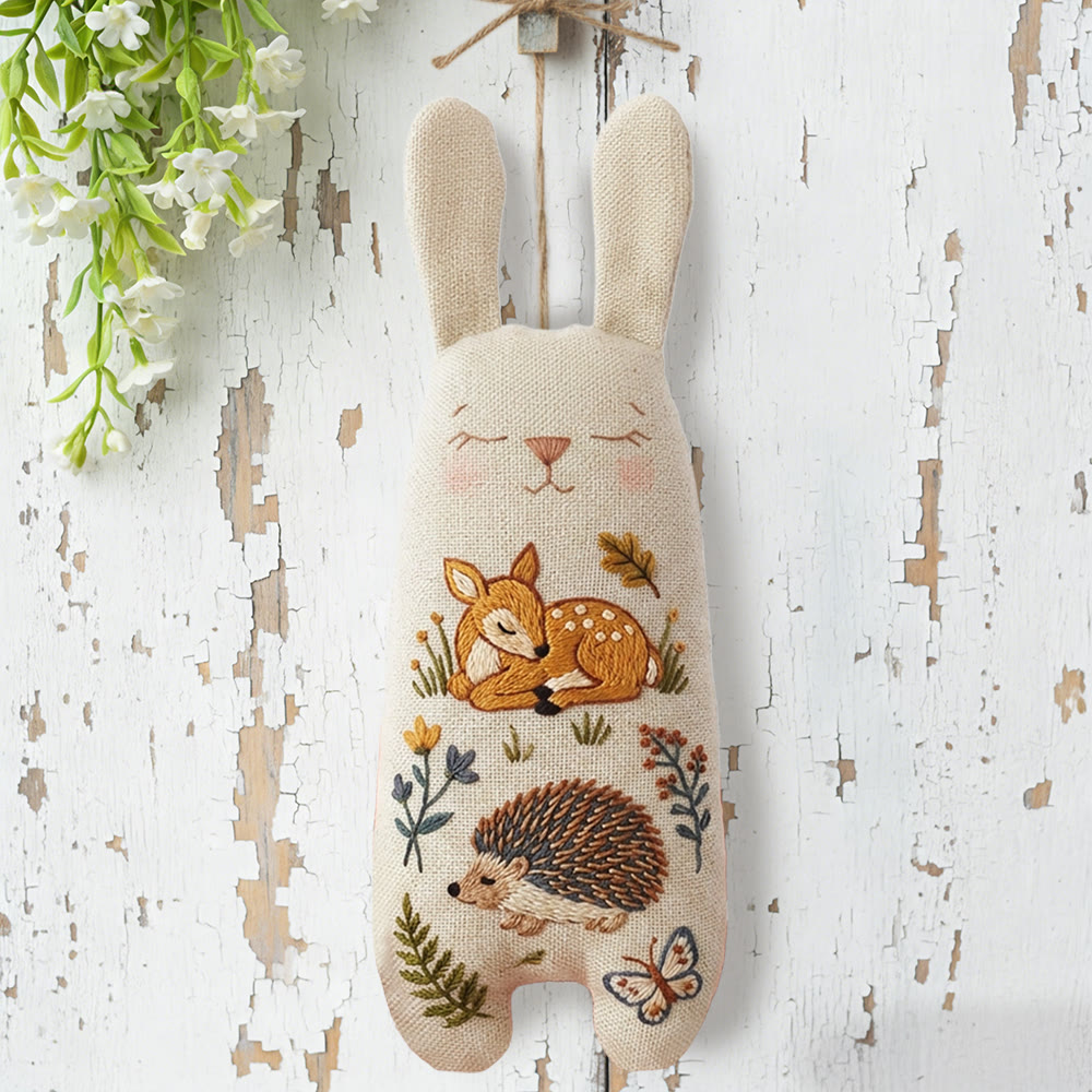 Rubbyoo Bunny Toy Embroidery Kit - Fawn And Hedgehog | Accessible Craft | Cute Gift For Kids - image 3