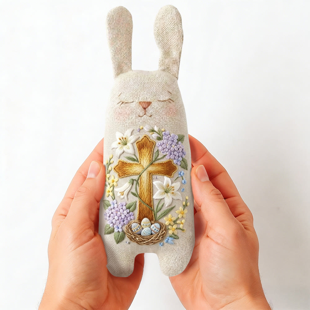 Rubbyoo Bunny Toy Embroidery Kit - Easter Cross And Lily | Festive Diy | Perfect Holiday Keepsake - image 3