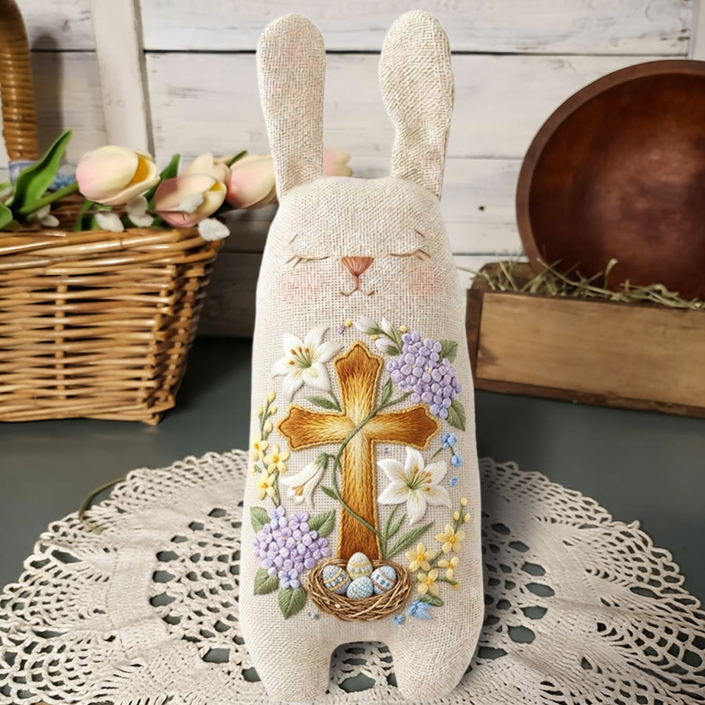 Rubbyoo Bunny Toy Embroidery Kit - Easter Cross And Lily | Festive Diy | Perfect Holiday Keepsake - image 4