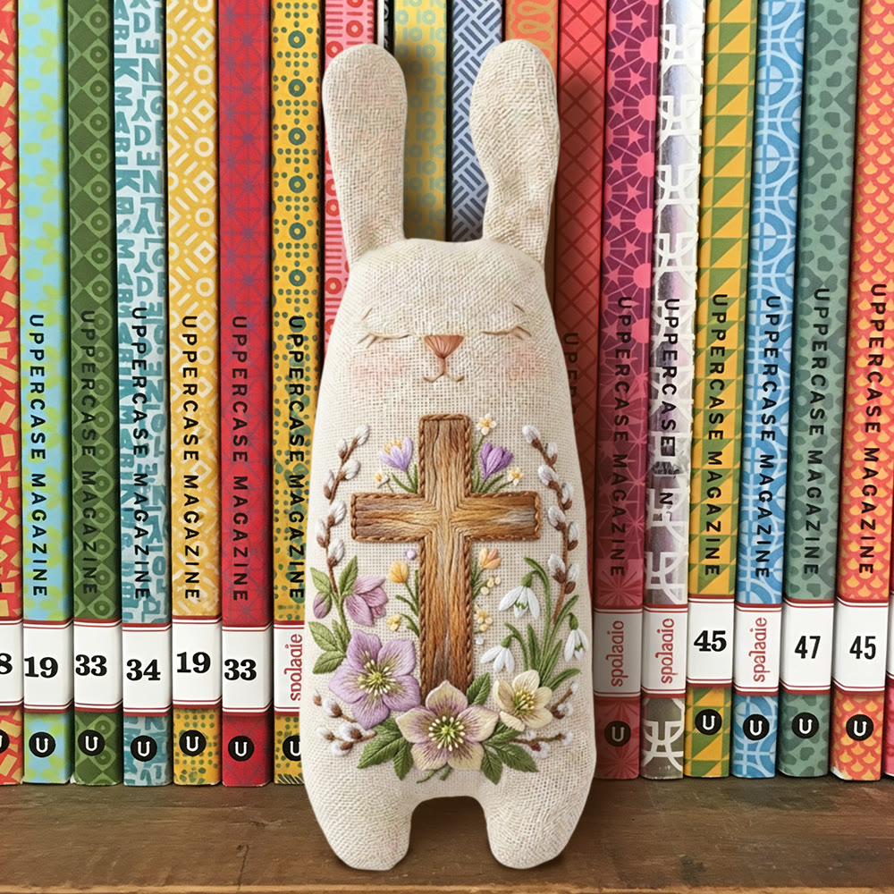 Rubbyoo Bunny Toy Embroidery Kit - Cross And Floral Vine | Breezy Diy | Meaningful Religious Gift - image 8
