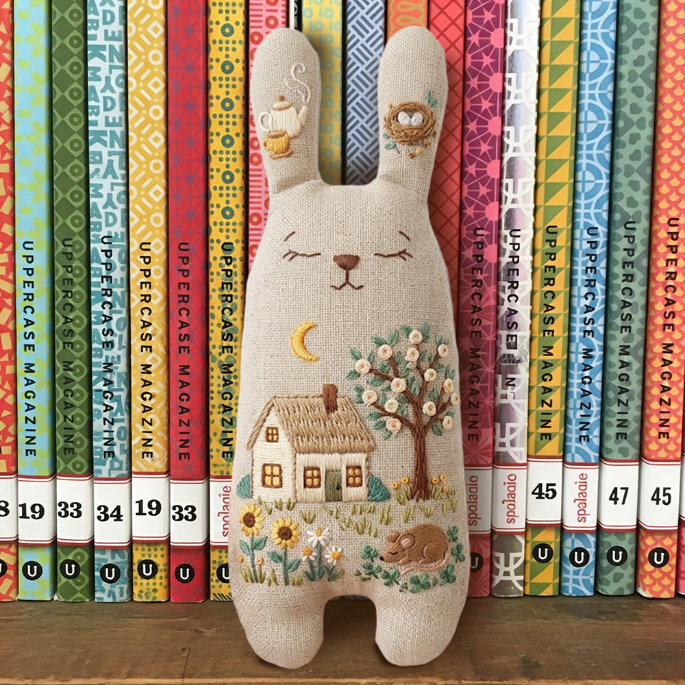 Rubbyoo Bunny Toy Embroidery Kit - Cottage And Moonlit Garden | Beginner-friendly Craft | Idyllic Handmade Ornament - image 8