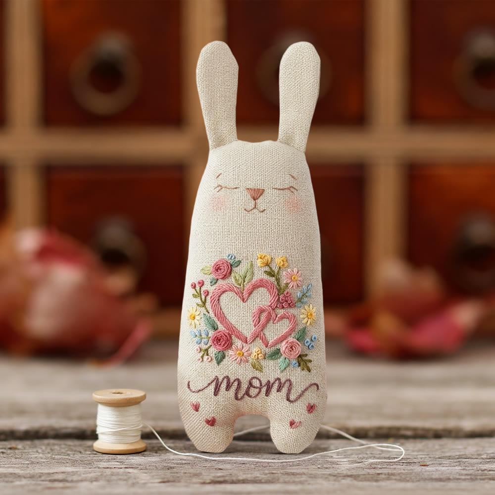 Rubbyoo Bunny Toy Embroidery Kit - Floral Heart For Mom | Simple Handwork | Perfect Mother's Day Gift - image 3