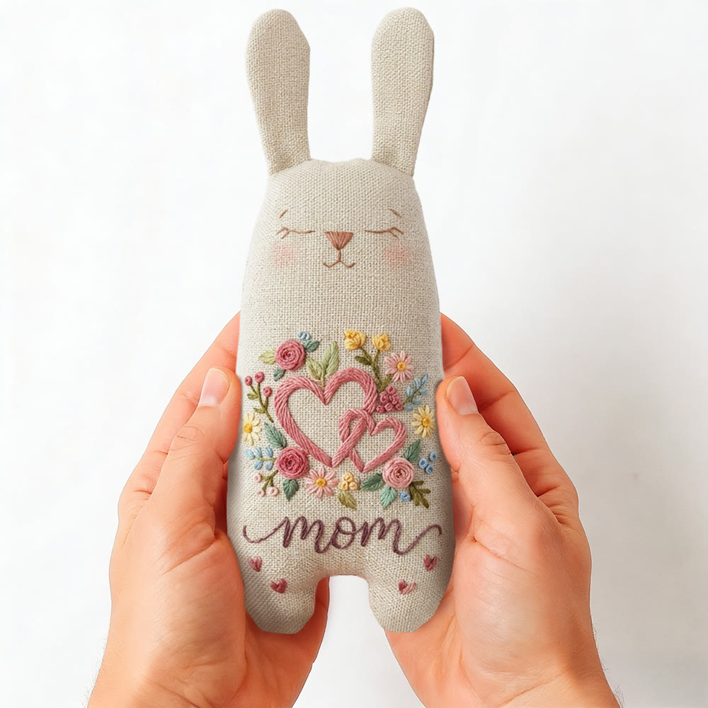 Rubbyoo Bunny Toy Embroidery Kit - Floral Heart For Mom | Simple Handwork | Perfect Mother's Day Gift - image 2