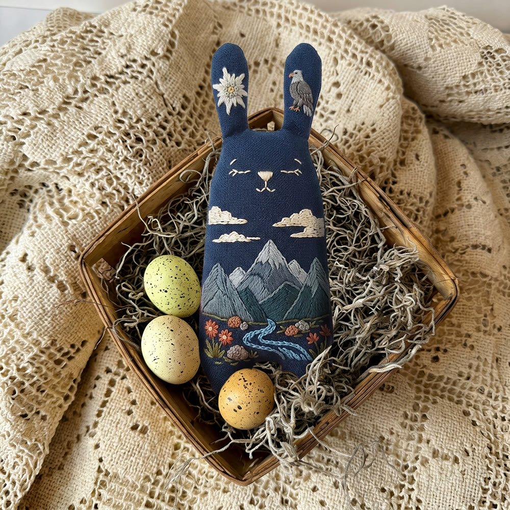 Rubbyoo Bunny Toy Embroidery Kit - Eagle And Mountain Stream | Novice-friendly Diy | Bold Nature-inspired Decor - image 9