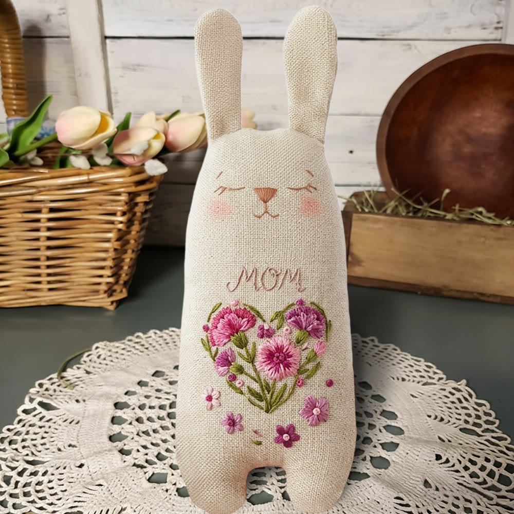 Rubbyoo Bunny Toy Embroidery Kit - Carnation Heart For Mom | Relaxing Craft | Top Gifting Choice For Her - image 4