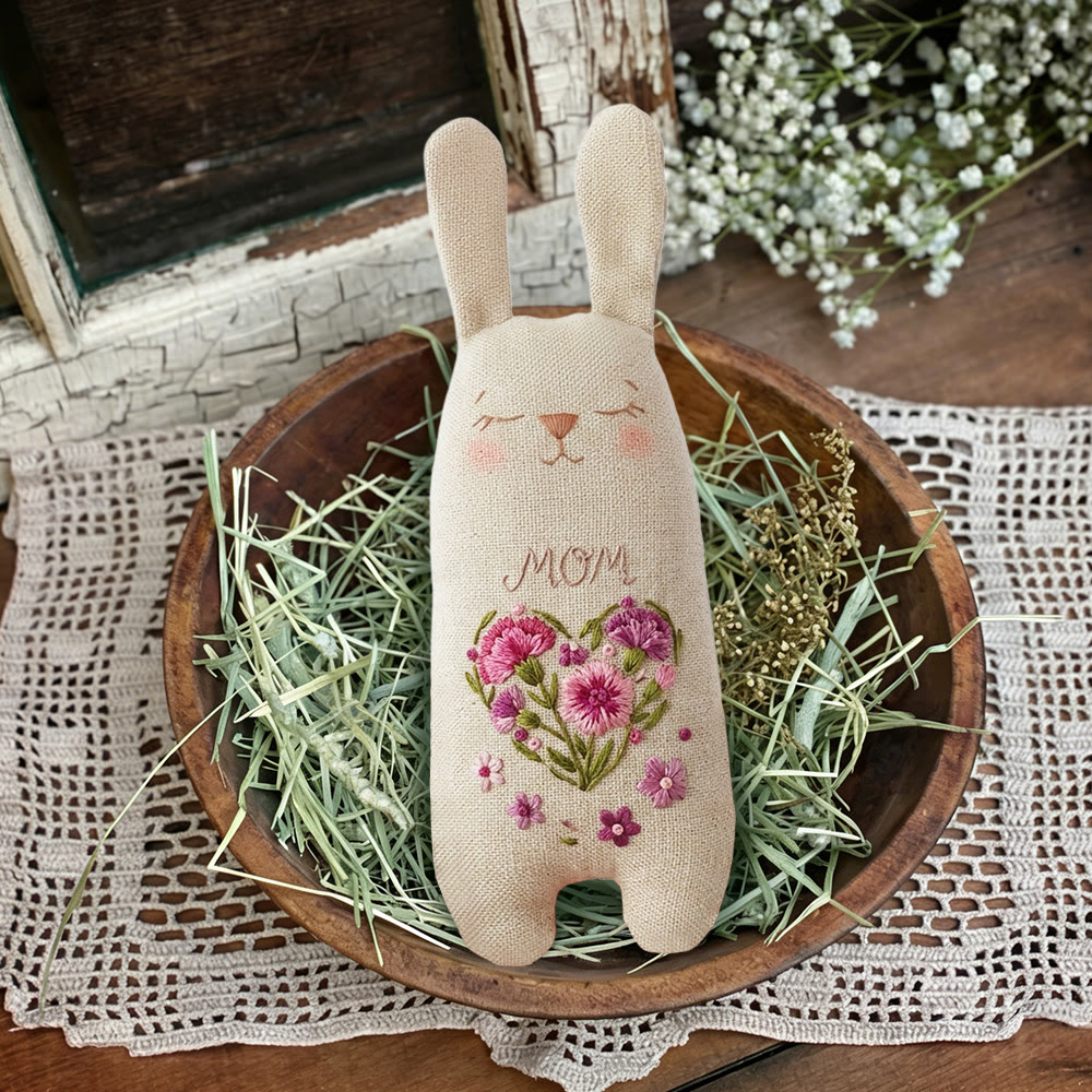 Rubbyoo Bunny Toy Embroidery Kit - Carnation Heart For Mom | Relaxing Craft | Top Gifting Choice For Her - image 6