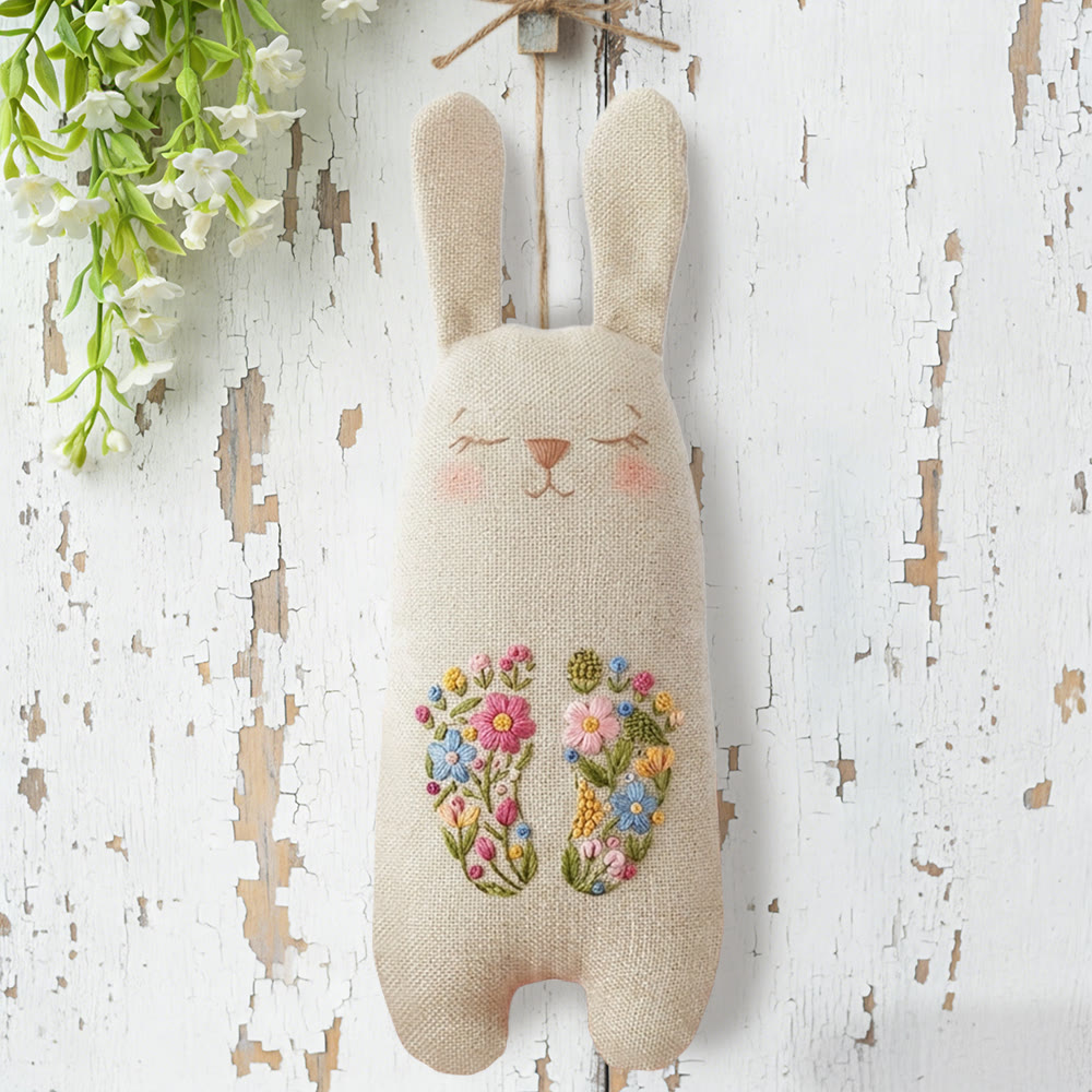 Rubbyoo Bunny Toy Embroidery Kit - Floral Initials Design | Accessible Craft | Personalized Handmade Gift - image 3