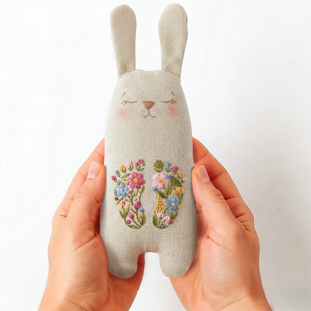 Rubbyoo Bunny Toy Embroidery Kit - Floral Initials Design | Accessible Craft | Personalized Handmade Gift - image 2