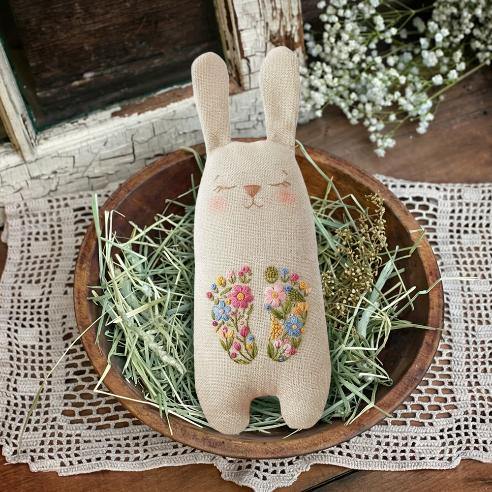 Rubbyoo Bunny Toy Embroidery Kit - Floral Initials Design | Accessible Craft | Personalized Handmade Gift - image 6