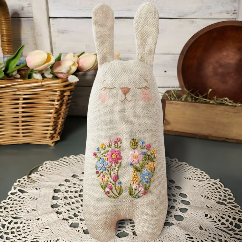 Rubbyoo Bunny Toy Embroidery Kit - Floral Initials Design | Accessible Craft | Personalized Handmade Gift - image 5