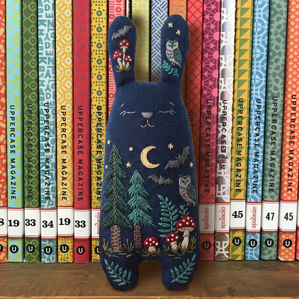 Rubbyoo Bunny Toy Embroidery Kit - Night Forest And Owl | Breezy Diy | Magical Dark Academia Decor - image 7
