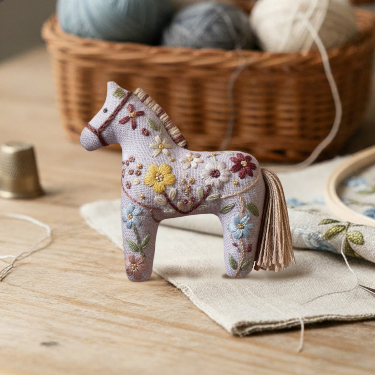 Rubbyoo Dala Horse Embroidery Kit - Springtime Flowers | Sewing Handmade Gift | Lovely Ornaments - image 5