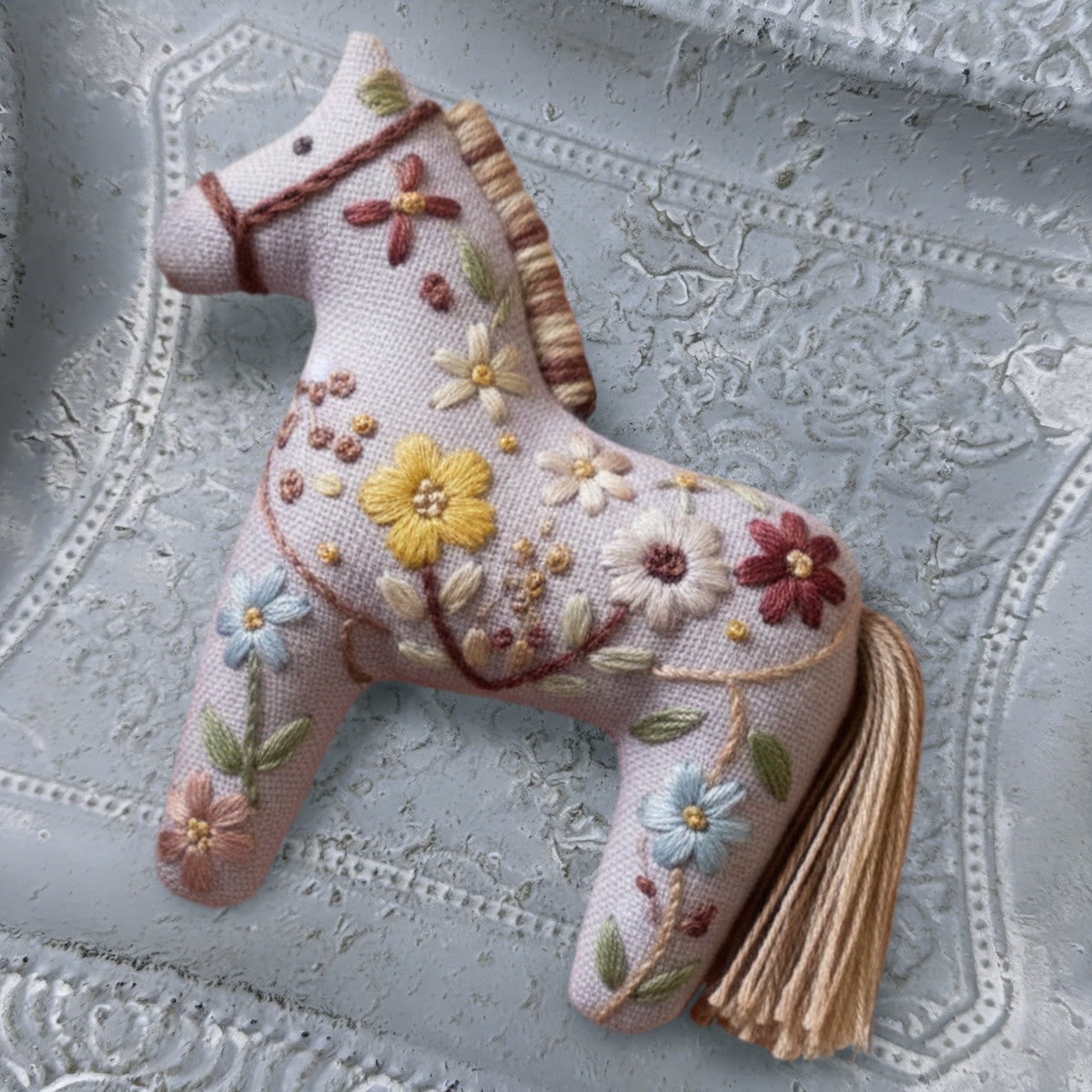Rubbyoo Dala Horse Embroidery Kit - Springtime Flowers | Sewing Handmade Gift | Lovely Ornaments - image 8
