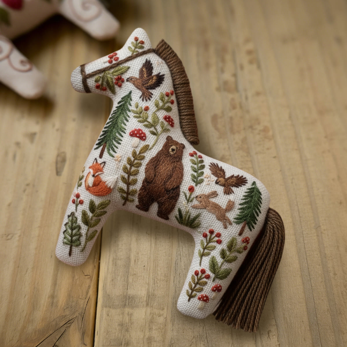 Rubbyoo Dala Horse Embroidery Kit - Animal World | Sewing Handmade Gift | Cute Animal Pendant - image 2