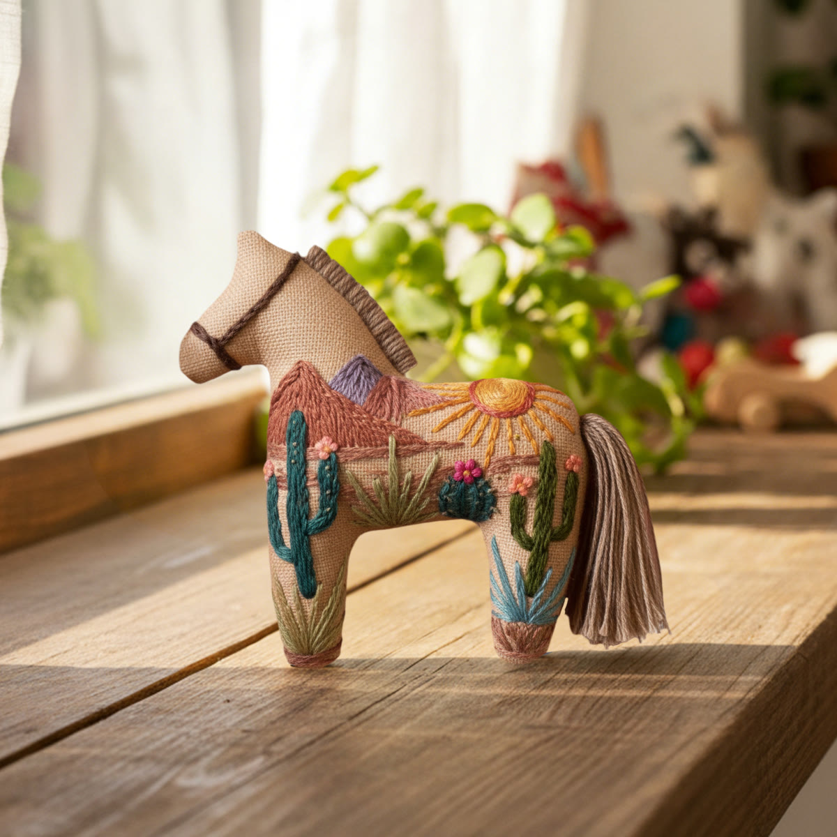 Rubbyoo Dala Horse Embroidery Kit - Desert Scenery | Sewing Handmade Gift | Interesting Pendant - image 2