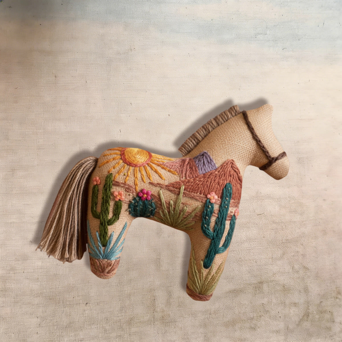 Rubbyoo Dala Horse Embroidery Kit - Desert Scenery | Sewing Handmade Gift | Interesting Pendant - image 7