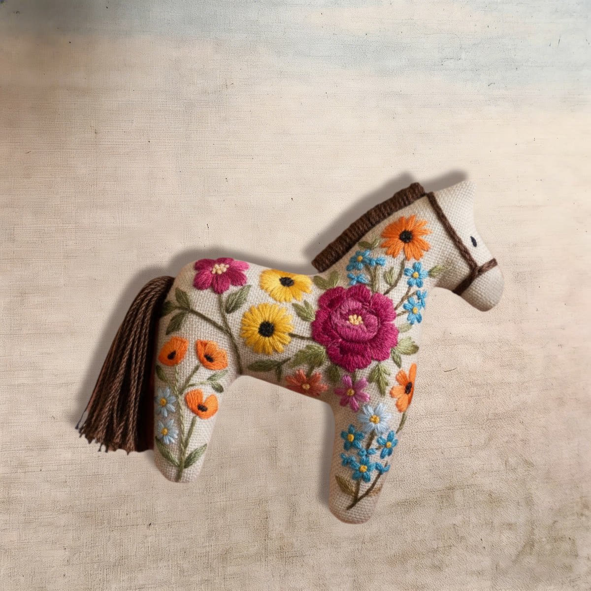 Rubbyoo Dala Horse Embroidery Kit - Garden | Sewing Handmade Gift | Bright Colours Pendant - image 5