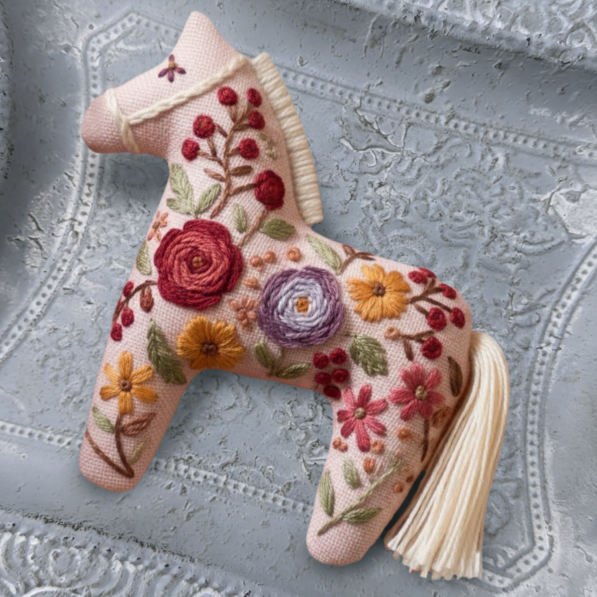 Rubbyoo Dala Horse Embroidery Kit - Rose | Sewing Handmade Gift | Pretty Pendant - image 7