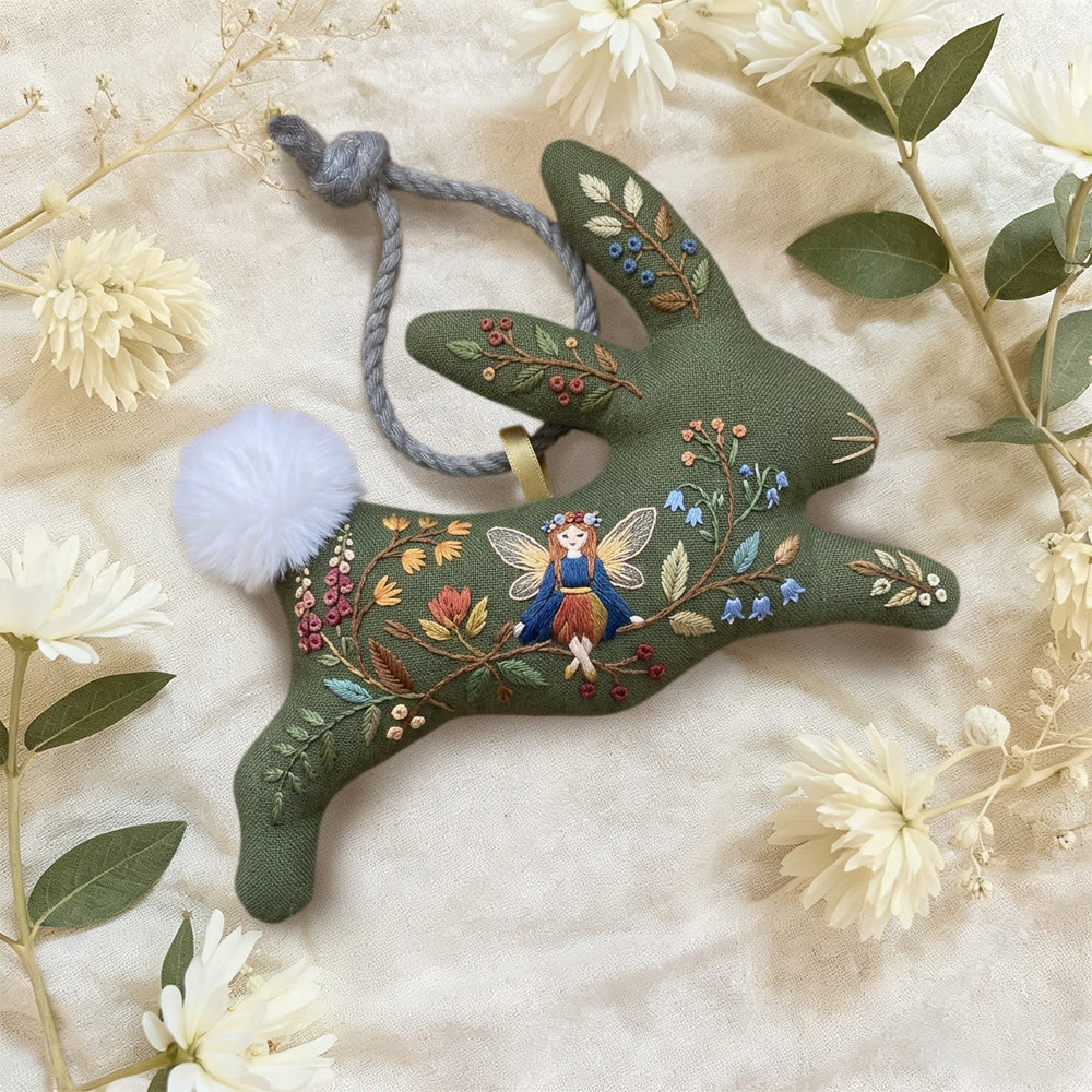 Rubbyoo Rabbit Embroidery Kit - Forest Fairy | Adorable Handmade Craft | Diy Home Ornament - image 2