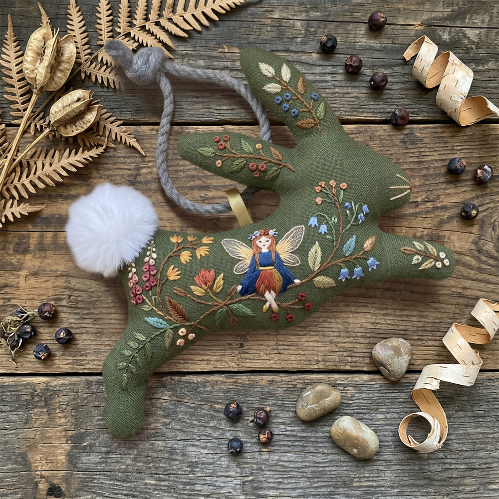 Rubbyoo Rabbit Embroidery Kit - Forest Fairy | Adorable Handmade Craft | Diy Home Ornament - image 4