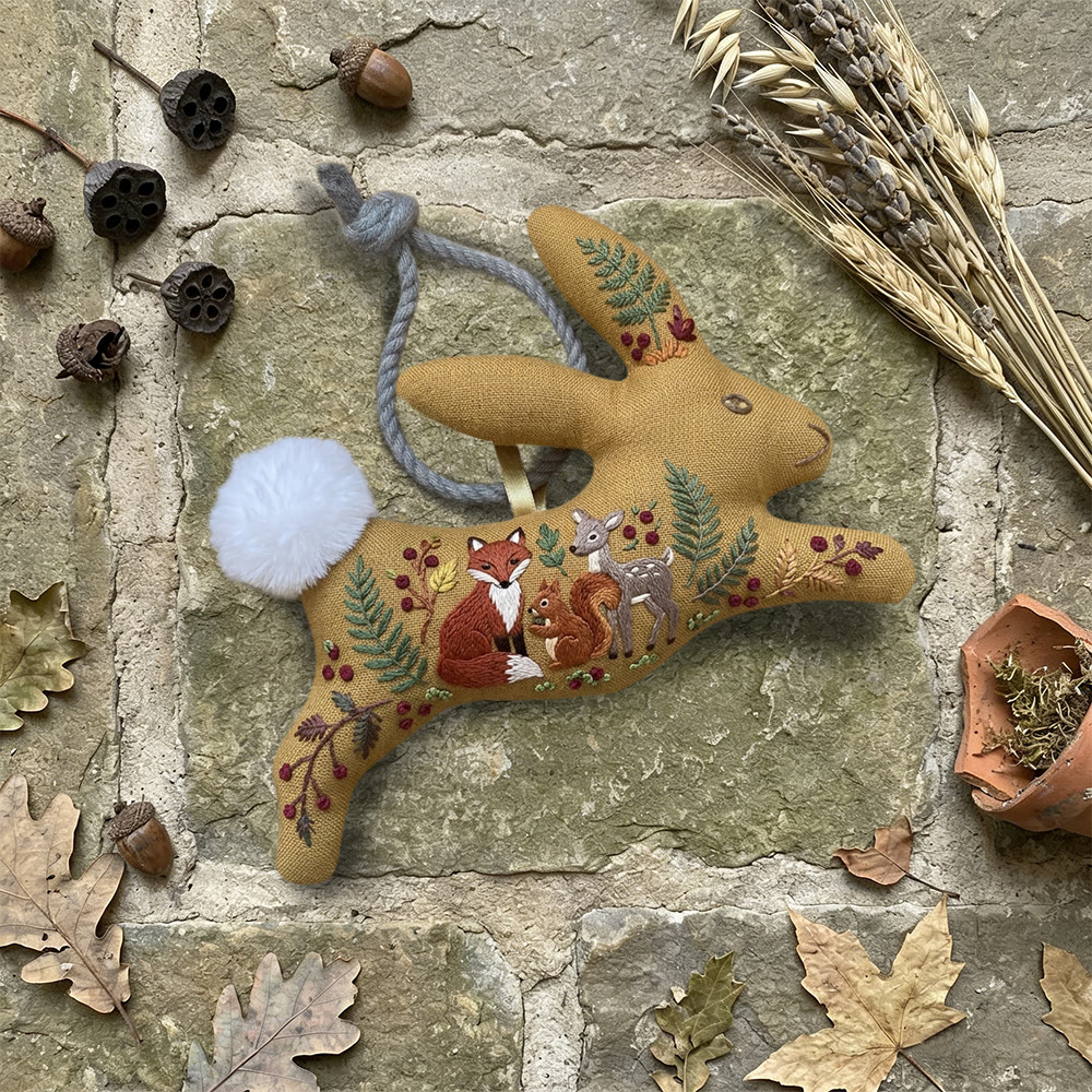 Rubbyoo Rabbit Embroidery Kit - Woodland Animal | Diy Stitch Craft | Creative Hoop Art - image 4