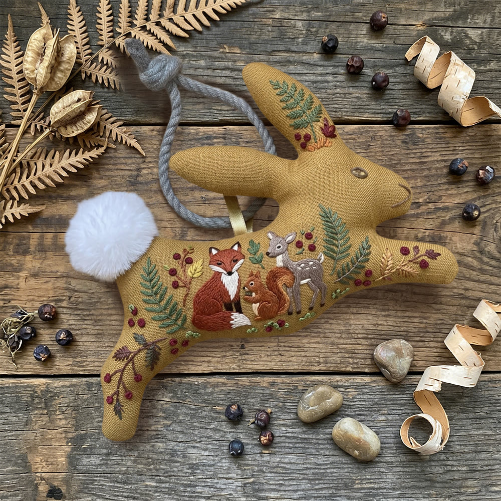 Rubbyoo Rabbit Embroidery Kit - Woodland Animal | Diy Stitch Craft | Creative Hoop Art - image 3