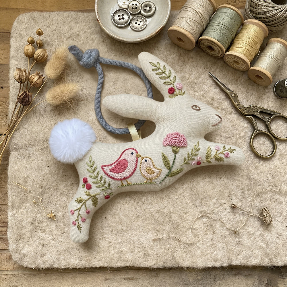 Rubbyoo Rabbit Embroidery Kit - Chick Family | Holiday Bunny Decor | Gift For Mom  - image 2