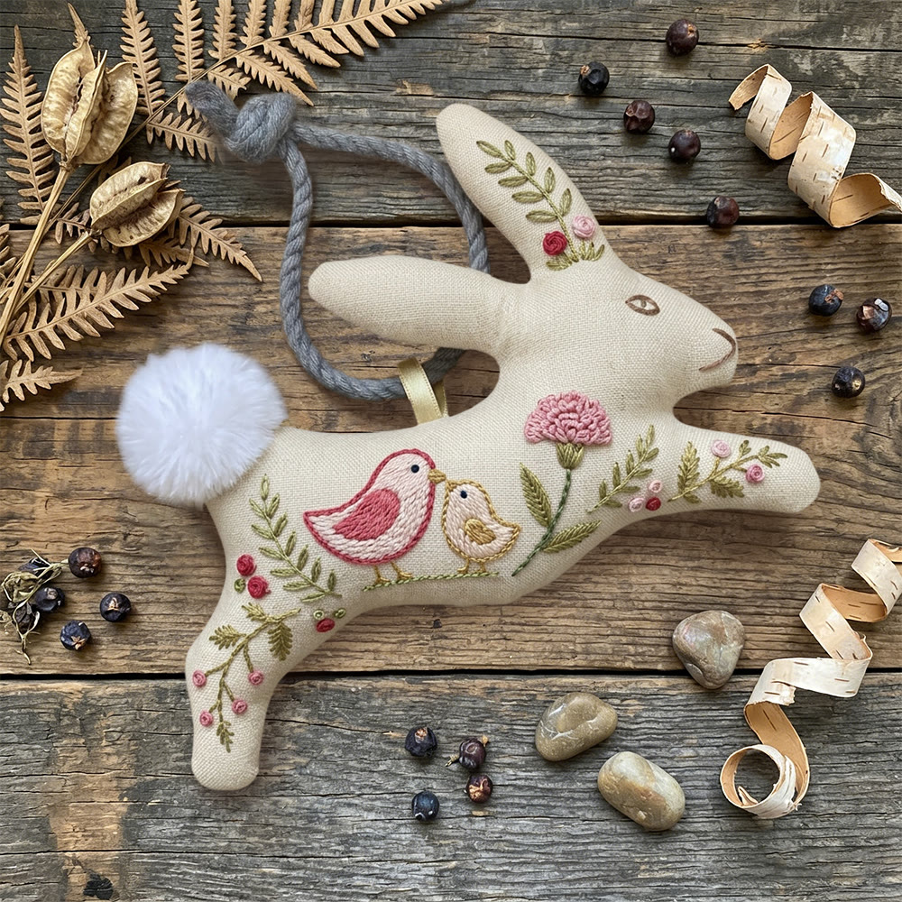 Rubbyoo Rabbit Embroidery Kit - Chick Family | Holiday Bunny Decor | Gift For Mom  - image 3