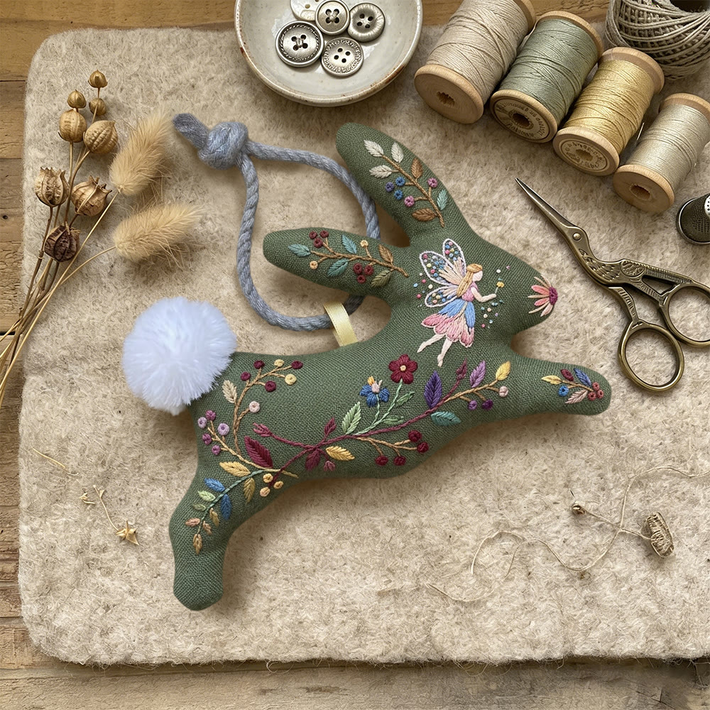 Rubbyoo Rabbit Embroidery Kit - Magical Fairy | Diy Hanging Decor | Unique Birthday Gift  - image 2