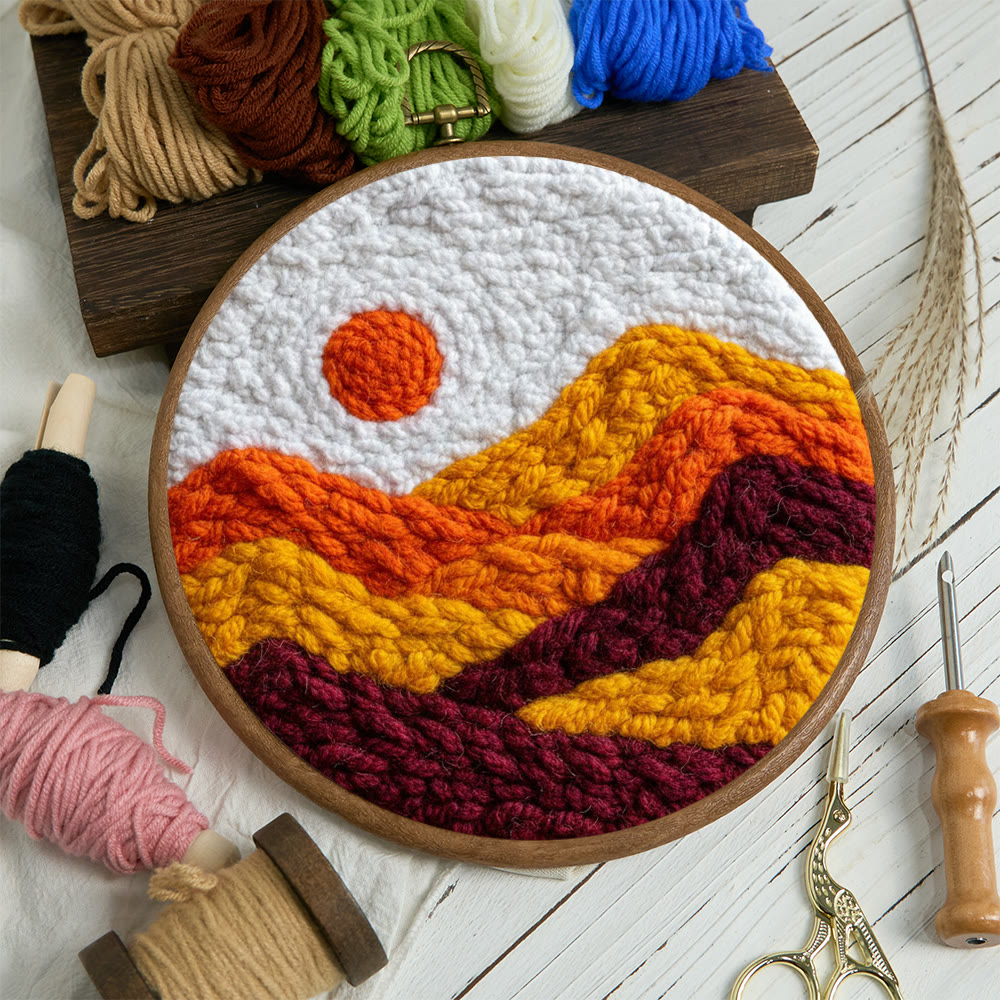 Mountain Sunset Punch Needle Kit - Diy Landscape Handicraft | Perfect For Home Decor - image 3