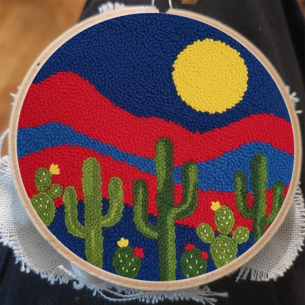 Desert Cactus Punch Needle Kit - Beginner Diy Project |  Unique Festival Gift  - image 4