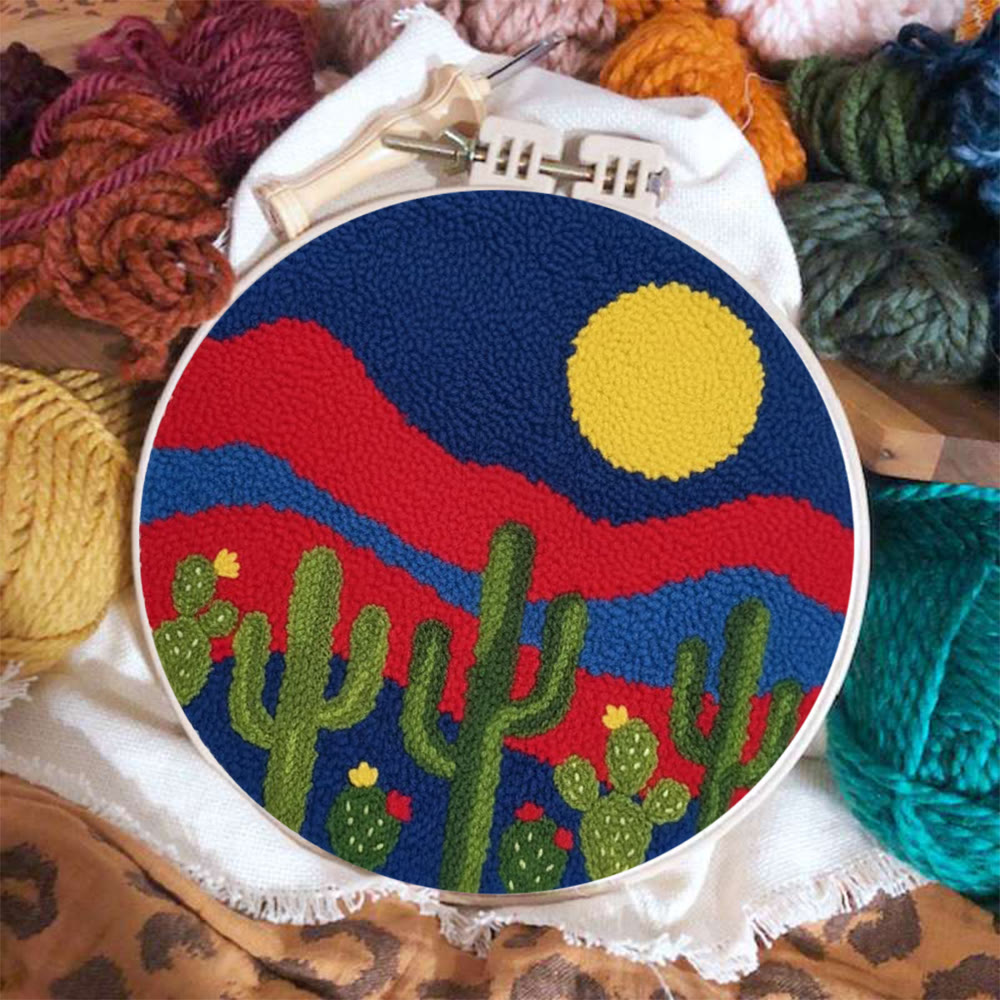 Desert Cactus Punch Needle Kit - Beginner Diy Project |  Unique Festival Gift  - image 3