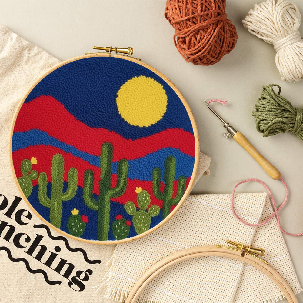 Desert Cactus Punch Needle Kit - Beginner Diy Project |  Unique Festival Gift  - image 10