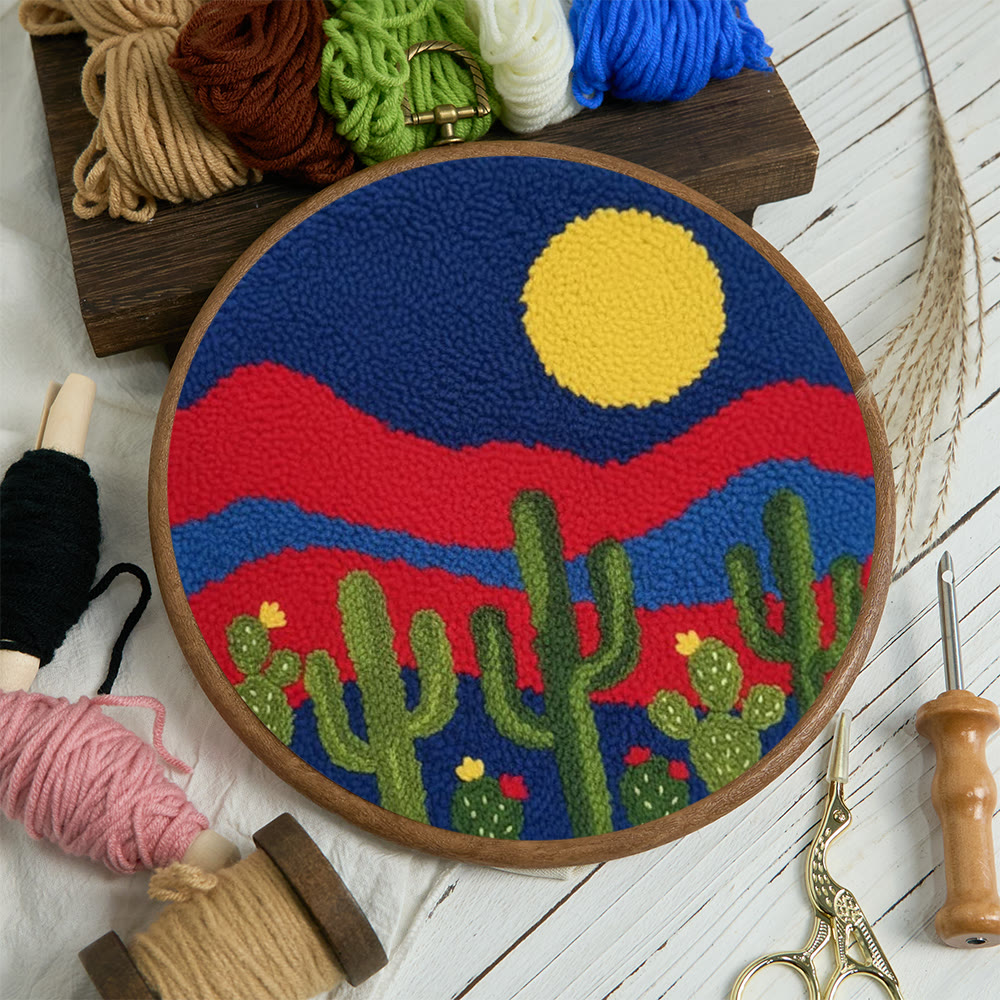Desert Cactus Punch Needle Kit - Beginner Diy Project |  Unique Festival Gift  - image 2