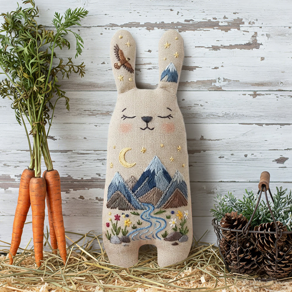 Rubbyoo Bunny Toy Embroidery Kit - Mountains And Stars | Sewing Craft Ideas | Diy Bunny Toy  - image 2