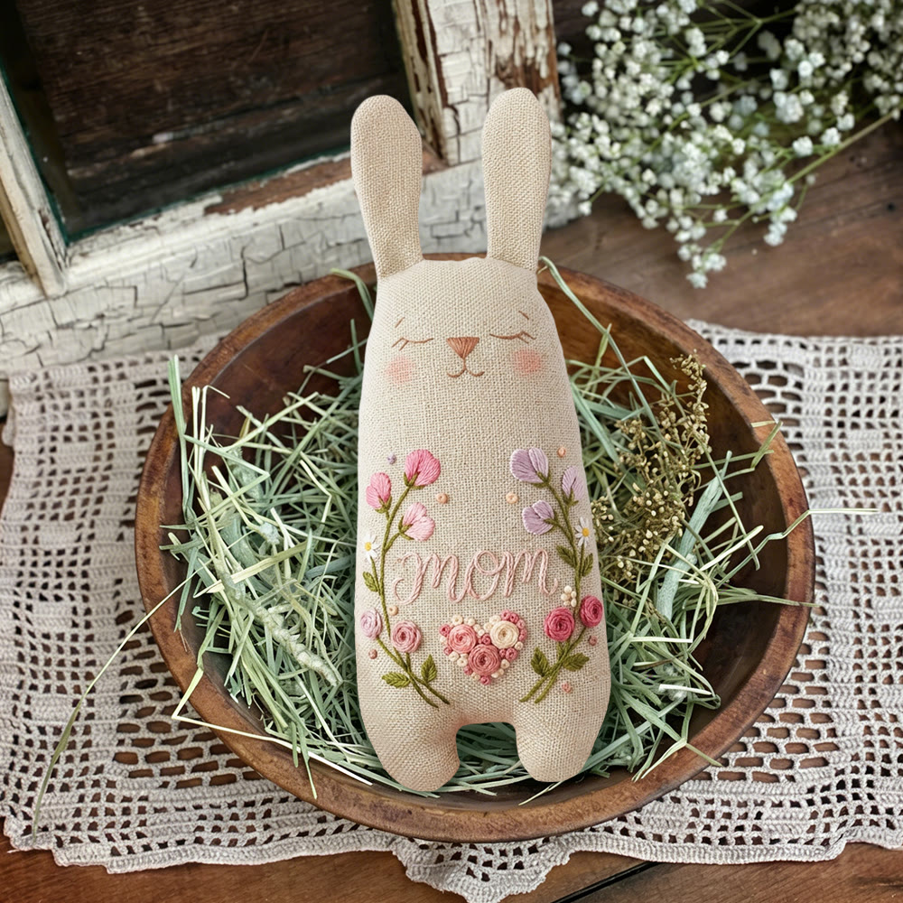 Rubbyoo Bunny Toy Embroidery Kit - Love For Mom | Unique Floral Art | Sewing Bunny Dolls - image 6