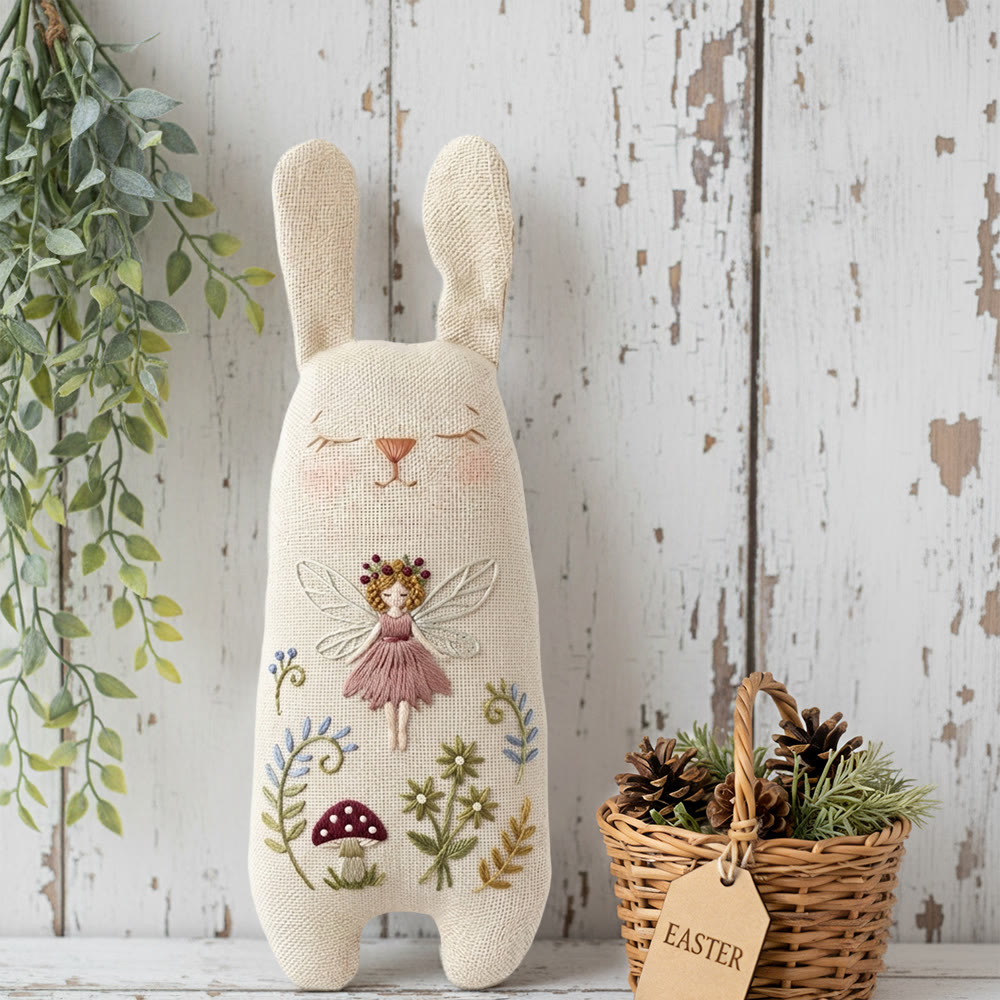 Rubbyoo Bunny Toy Embroidery Kit - Beautiful Angle | Sewing Bunny Craft |  Easter Home Decor - image 2
