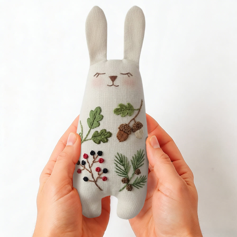 Rubbyoo Bunny Toy Embroidery Kit - Pine Cones And Leaves | Easy Handmade Art | Gift For Handmade Lovers  - image 8