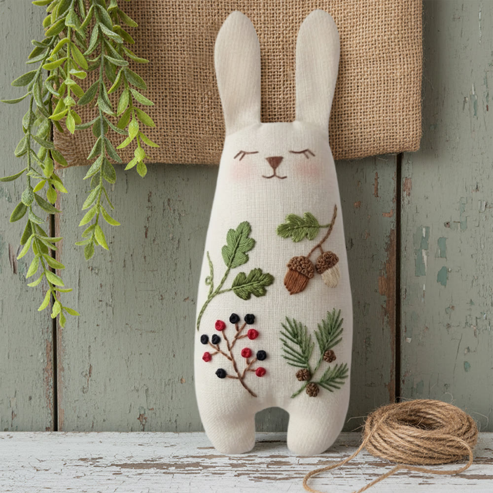 Rubbyoo Bunny Toy Embroidery Kit - Pine Cones And Leaves | Easy Handmade Art | Gift For Handmade Lovers  - image 5