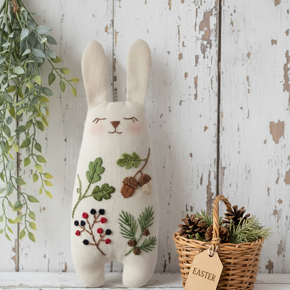 Rubbyoo Bunny Toy Embroidery Kit - Pine Cones And Leaves | Easy Handmade Art | Gift For Handmade Lovers  - image 2