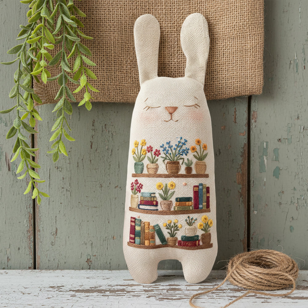 Rubbyoo Bunny Toy Embroidery Kit - Bookshelf Patten | Creative Animal Project | Perfect Birthday Gift  - image 4