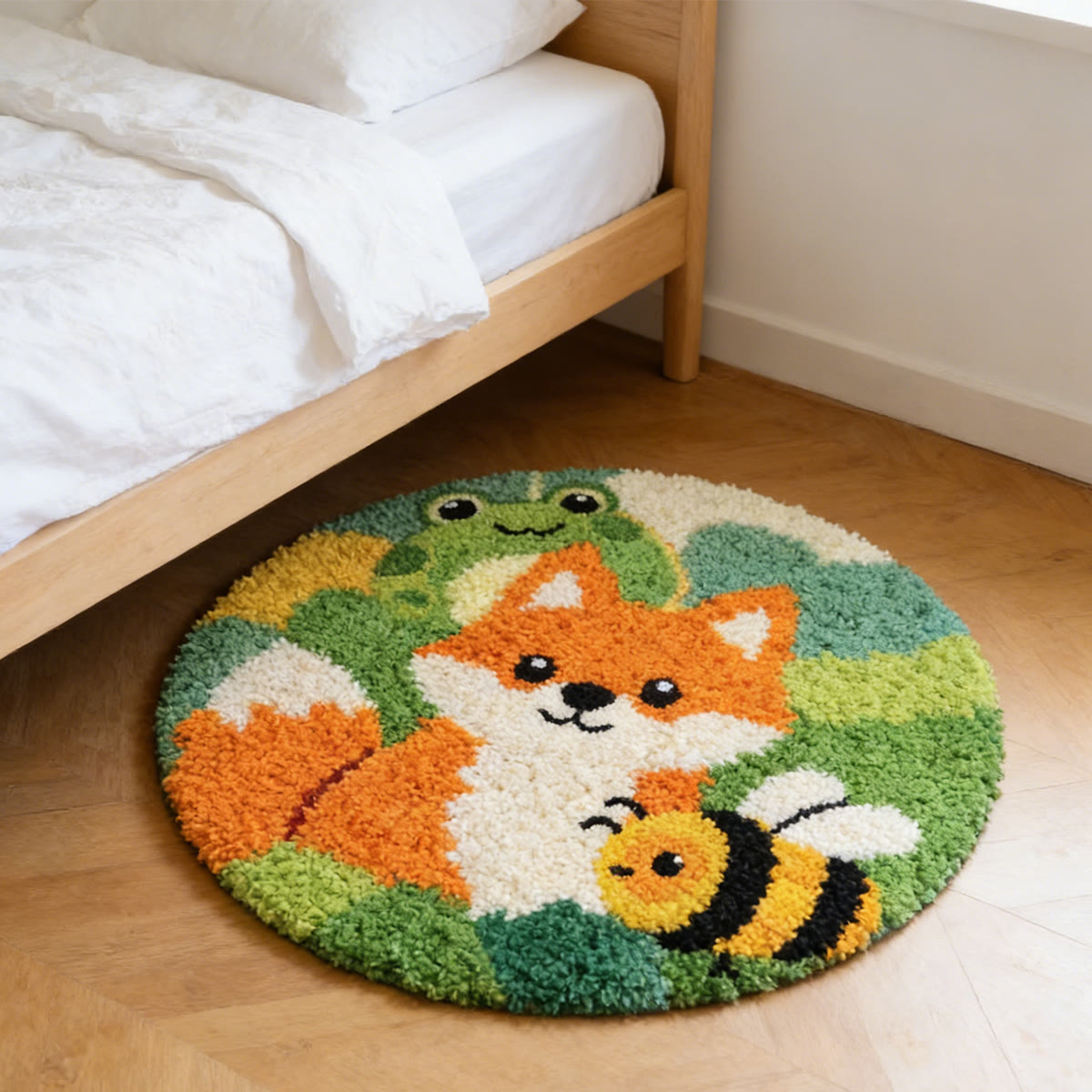 Rubbyoo Latch Hook Rug Kit - Fox And Bee | Diy Handmade Crafts | Unique Play Mat - image 3