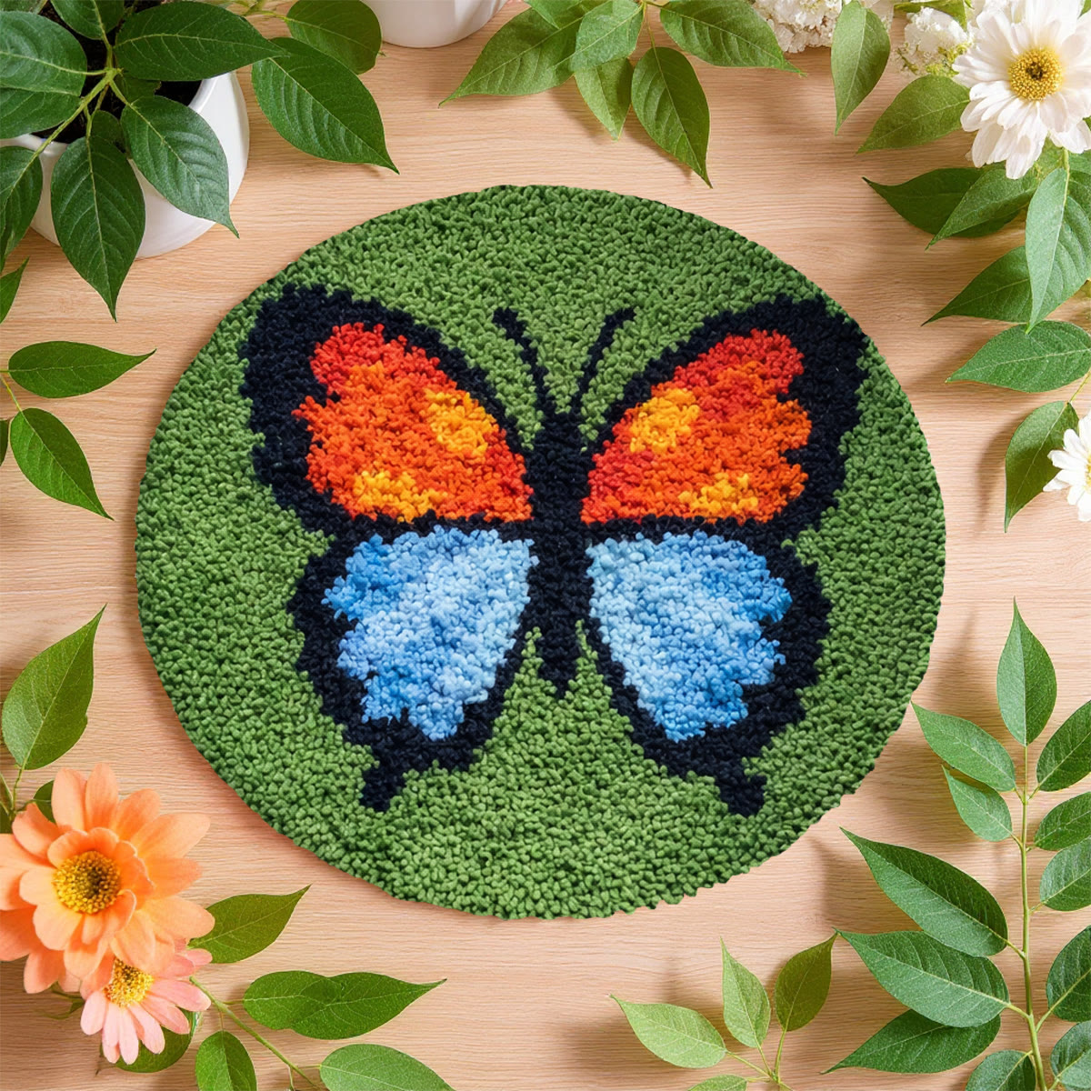Rubbyoo Latch Hook Rug Kit - Colorful Butterfly | Creative Mat For Bathroom | Handmade Craft For Beginner  - image 7