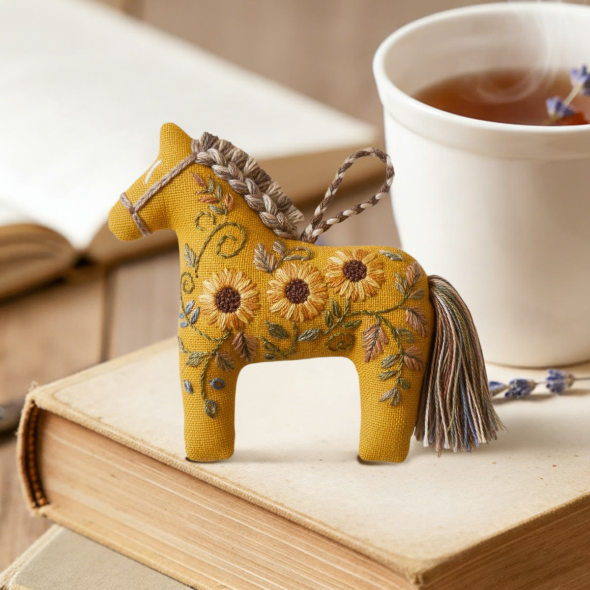 Rubbyoo Dala Horse Embroidery Kit - Sunflowers | Craft For Mothers Day | Artistic Stitch Ornament  - image 2
