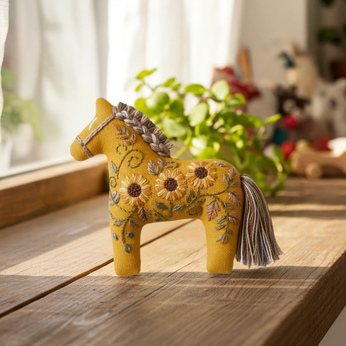 Rubbyoo Dala Horse Embroidery Kit - Sunflowers | Craft For Mothers Day | Artistic Stitch Ornament  - image 4