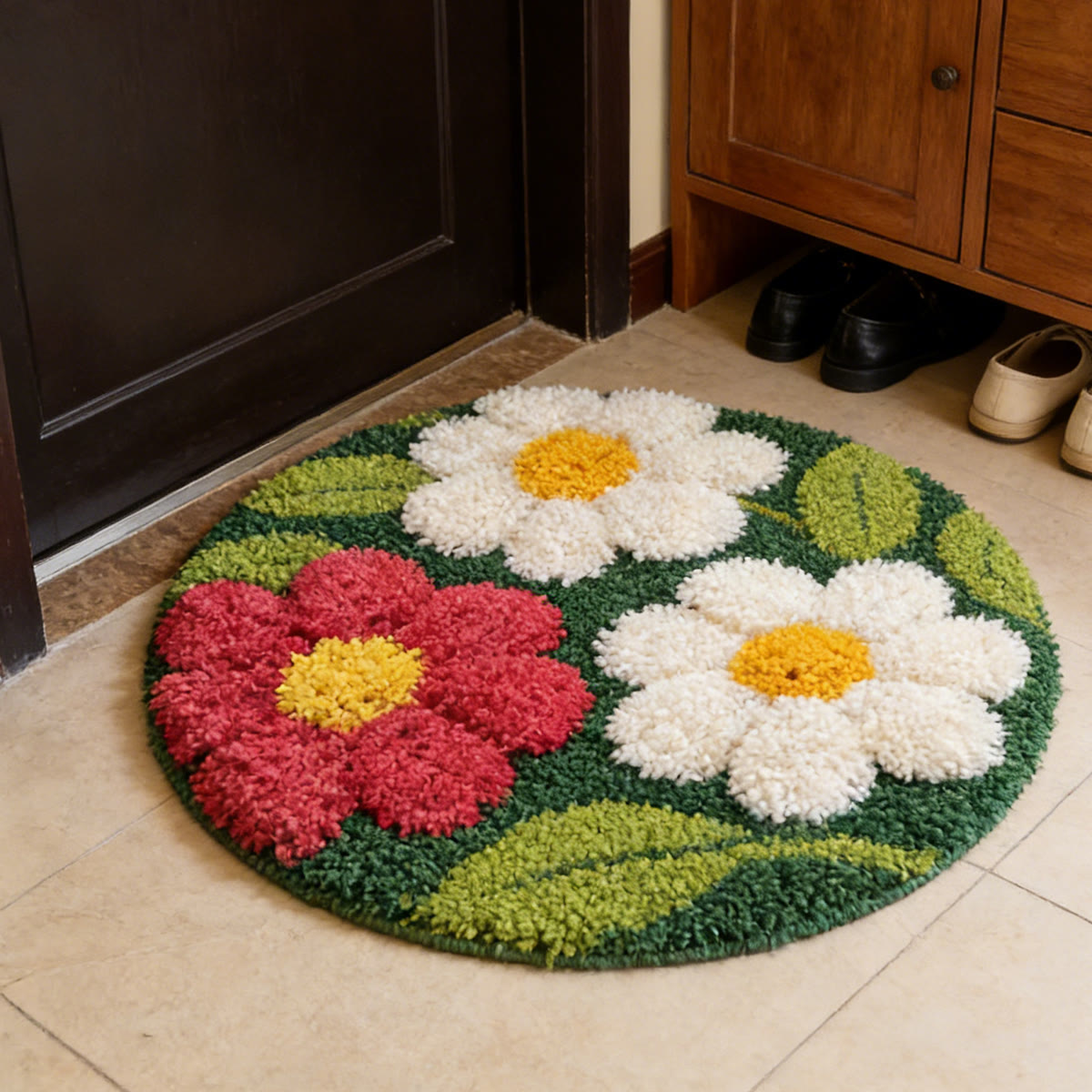 Rubbyoo Latch Hook Rug Kit - Spring Flowers | Tufted Floor Carpet | Diy Home Decor - image 2