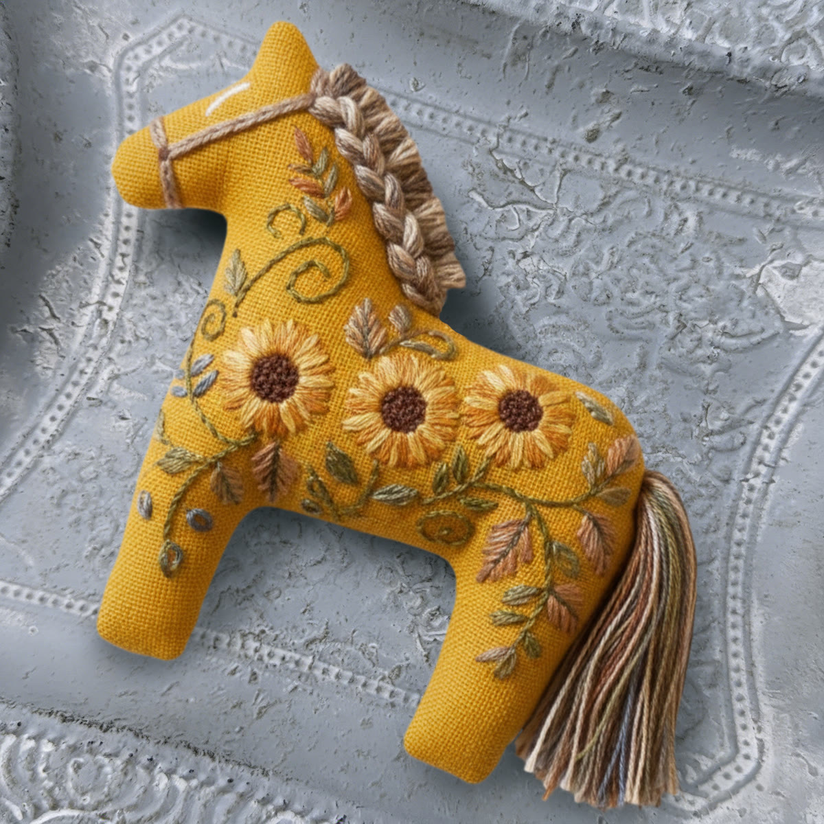 Rubbyoo Dala Horse Embroidery Kit - Sunflowers | Craft For Mothers Day | Artistic Stitch Ornament  - image 8