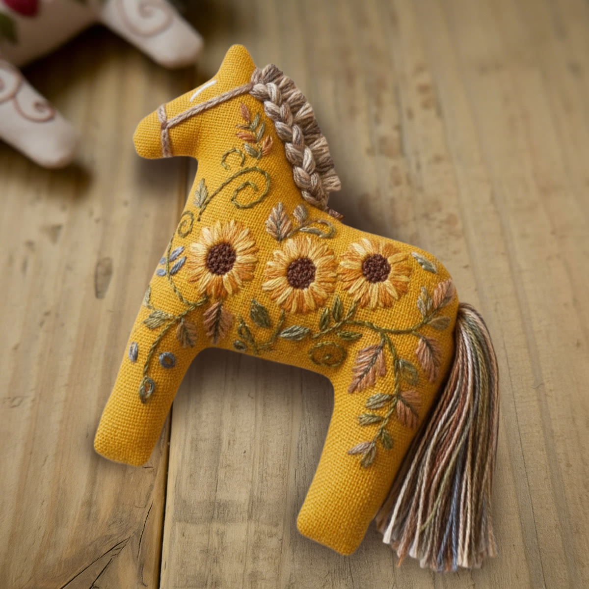 Rubbyoo Dala Horse Embroidery Kit - Sunflowers | Craft For Mothers Day | Artistic Stitch Ornament  - image 7