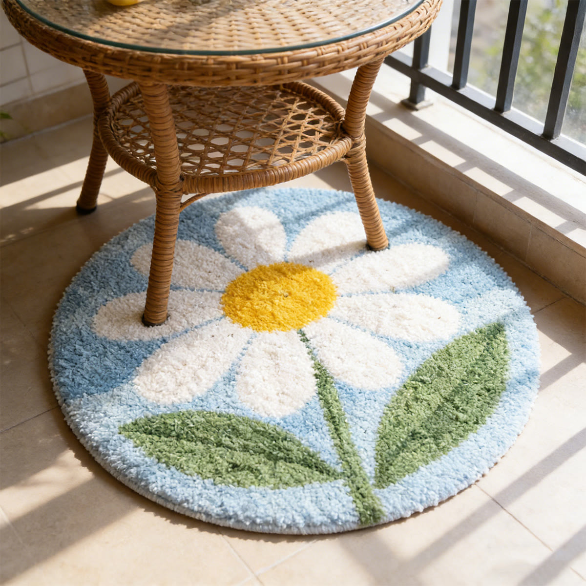 Rubbyoo Latch Hook Rug Kit - Little Flower | Floral Bedroom Mat | Nice Birthday Gift  - image 5