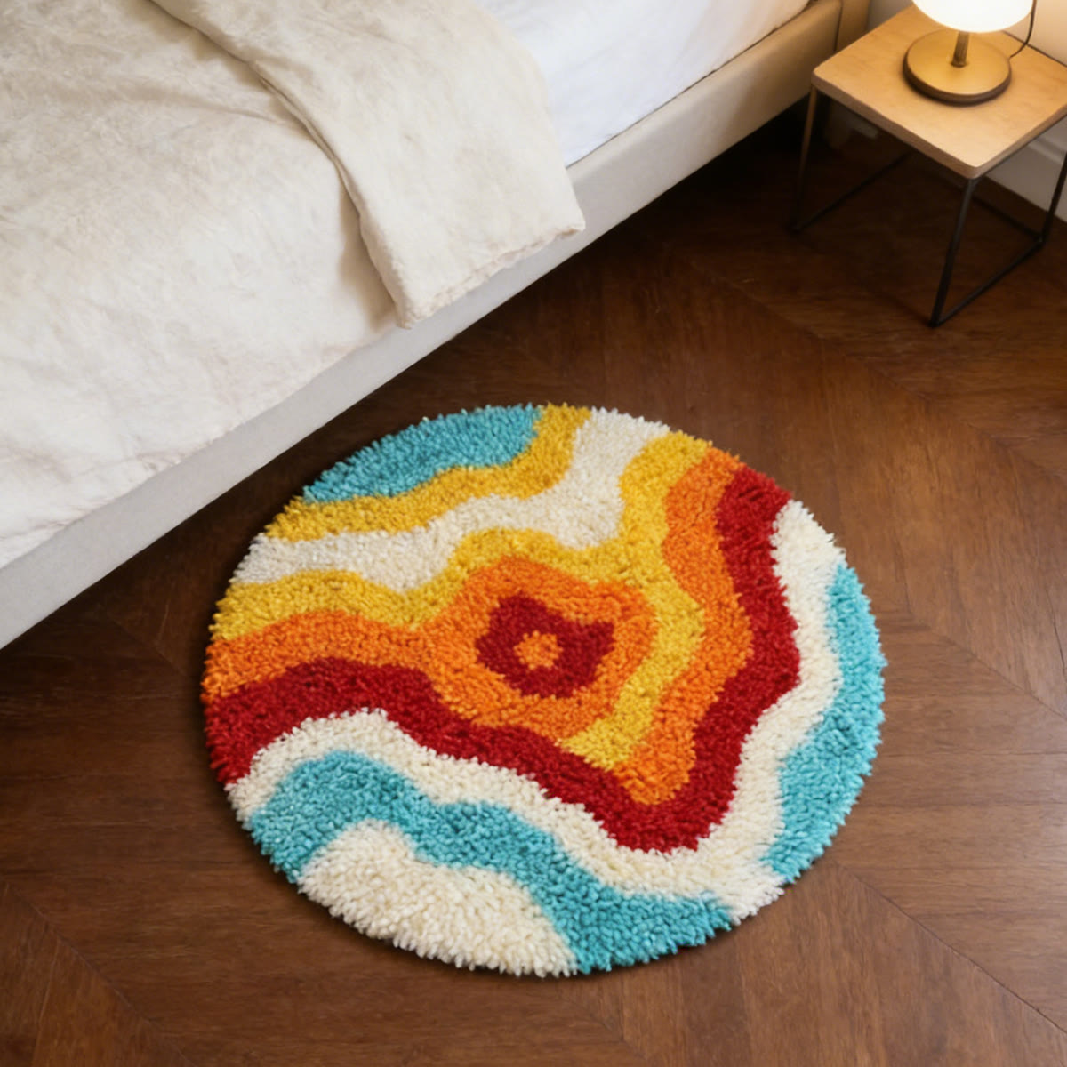 Rubbyoo Latch Hook Rug Kit - Bright Design | Entryway Floor Mat | Unique Room Ornament - image 3